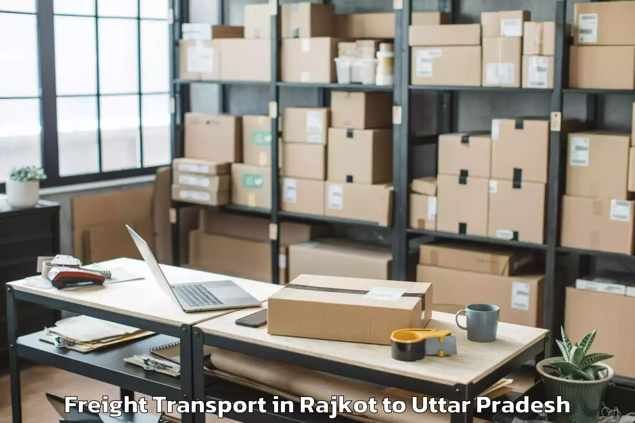 Reliable Rajkot to Gyanpur Freight Transport